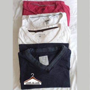 Men's V-Neck Casual Shirts 4 Pack